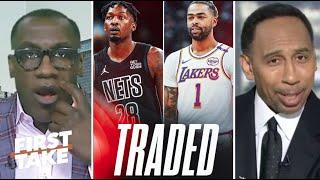 FIRST TAKE | "Hell of a trade" - Stephen A. reacts to Lakers trade D'Angelo to Nets in 4-player deal