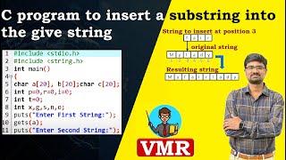 31.C program to insert a substring into the given string | C Programming Lab | PPS Lab