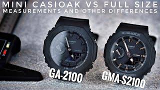 Mini Casioak GMA-S2100 vs Full Size GA-2100 - Measurements and Other Differences