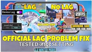 3.5 UPDATENEVER FACE *LAG* ISSUES Official SETTINGBGMI 3.5 Lag Solved All Devices How To Fix Lag