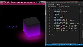 MAKE A 3D CUBE GLOWING EFFECT ANIMATION USING HTML AND CSS