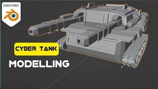 Cyber Tank Tutorial in Blender part 1 Modelling | FusionArt 3D