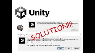 Fix Unity Errors - SOLUTION  || Failed project template / Can't find Unity Package Manager (Windows)