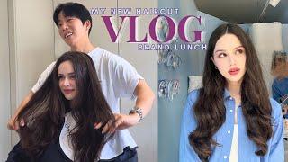 VLOG / getting a haircut by kiu기우쌤 / Korean makeup brand lunch / unboxing