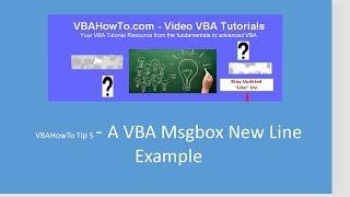 A VBA Msgbox New Line Example