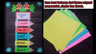 Prakarya dari kertas origami/ hiasan dinding anak SD