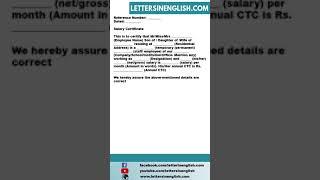 Salary Certificate Letter