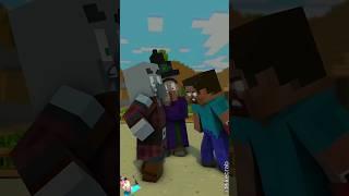 Zombie Becomes Herobrine to PROTECT Villager from Pillager x Wicth ⌚| Transform Watch