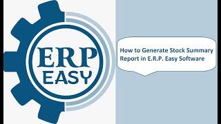 How to Generate Stock Summary Report in ERP Easy Accounting Software