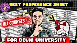 DU Preference List Pdf | All courses | Delhi university preferences | #delhiuniversity #cuet