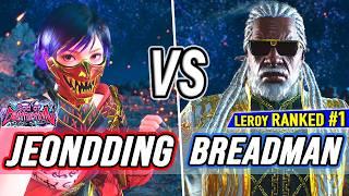 T8  JeonDDing (Reina) vs Breadman (#1 Ranked Leroy)  Tekken 8 High Level Gameplay