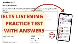 IELTS LISTENING  PRACTICE TEST WITH ANSWERS | MUST TRY ️| BC/IDP