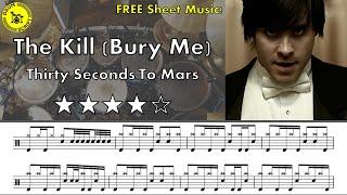 The Kill (Bury Me) - Thirty Seconds To Mars - FREE Drum Transcription + Drumless Track ()