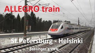 Allegro train. St.Petersburg - Helsinki. Passenger`s view / Поезд Аллегро в Хельсинки - вид из окна