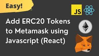 Add ERC20 tokens to Metamask wallet using Javascript (React)