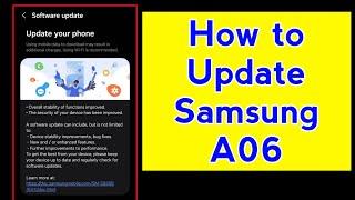 Samsung Galaxy a06 Software Update kaise kare | How to software update in samsung galaxy a06