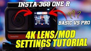 INSTA 360 ONE R 4k LENS SETTINGS TUTORIAL