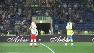 The warm up from official mascots UEFA EURO 2012 Slavek&Slavko (10 August, 2011)