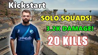 LG Kickstart - 20 KILLS (3.2K DAMAGE) - SOLO vs SQUADS! - PUBG