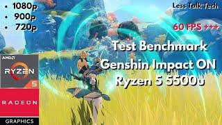 Benchmark Gaming Test Genshin Impact Ryzen 5 5500u Lenovo Ideapad Slim 3