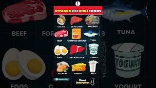 Top 12 Vitamin B12 Rich Foods for Energy and Health | Sources of Vitamin B12 #nutrition #shorts