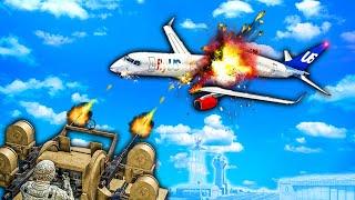 Airplane SHOT DOWN in GTA 5 by ANTI AIRCRAFT FIRE!