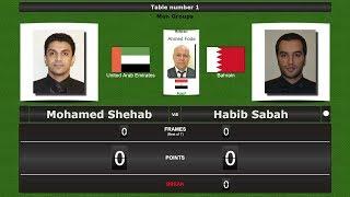 Snooker Men Groups : Mohamed Shehab vs Habib Sabah