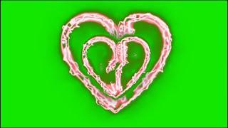 Green screen Copy of neon lighting Double Heart borken