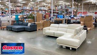 COSTCO FURNITURE SOFAS COUCHES ARMCHAIRS CONSOLE TABLES SHOP WITH ME SHOPPING STORE WALK THROUGH