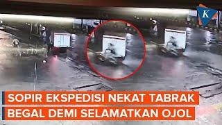 Detik-detik Sopir Ekspedisi Nekat Tabrak Begal demi Selamatkan Ojol di Sunter