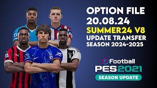 Option File PES 2021 Summer24 v8 | Update Transfer Pemain & Skuad (20 Agustus 2024)