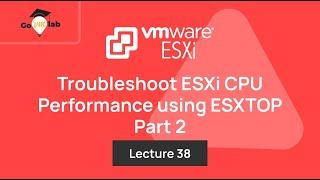 Teaser of Lecture 38. Monitoring ESXi CPU Performance using ESXTOP : VMware ESXi Troubleshooting