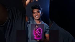 Neon outline photo editing  || PicsArt photo editing #shorts #photoediting