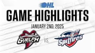 OHL Highlights: Guelph Storm @ Windsor Spitfires Jan 2. 2025