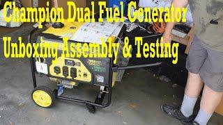 Champion Dual Fuel Generator Unboxing, Assembly & Testing #unboxing #unboxingvideo #generator