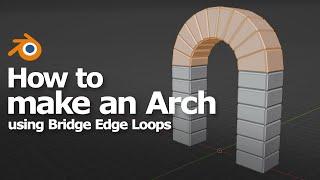 How to make an arch in Blender using Bridge Edge Loops | 3D modeling timelaspe