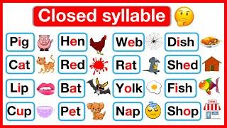 What is a CLOSED SYLLABLE?  | Learn with examples | Syllables in English | 7 Types of Syllables