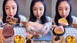 Spring Light - Cream Puff - Mini Towel - Chocolate Tart | ASMR Mukbang