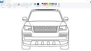 How to draw Range Rover Car in Ms Paint | Car Drawing Tutorial | कंप्युटर पे कार कैसे बनाए.