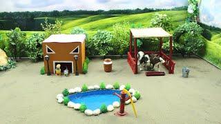 Top the most DIY Farm Diorama with house for Cow, Cat | Supply Water for animals | Idea No 22