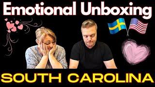 Swedish couple unbox WONDERFUL gifts from South Carolina!