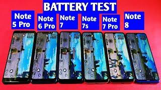 Redmi Note 8 vs Redmi Note 7 Pro vs Redmi Note 7s vs Redmi Note 7 Battery Drain Test |
