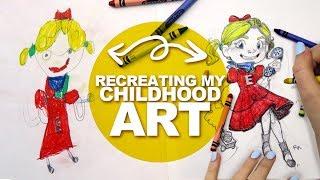 REDRAWING MY OLDEST DRAWING! | Crayons and Pencils | DrawingWiffWaffles