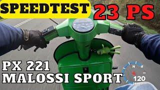 SPEEDTEST 221 MALOSSI SPORT mit 24SI und BIG BOX V2 - Vespa PX 200 Tuning