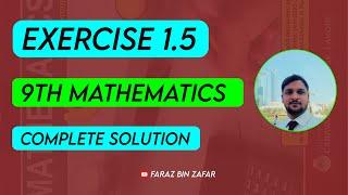 Exercise 1.5 - 9th Class Mathematics | Faraz Bin Zafar #mathematics #math #9th