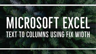 MS Excel - Text to Columns using Fix Width