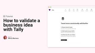 Tally X No Code Tech: How to validate your business idea with Tally