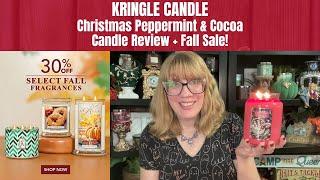 KRINGLE CANDLE Christmas Peppermint & Cocoa Candle Review + Fall Sale!