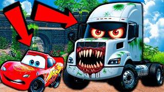 ️Big & Small vs Epic Escape️McQueen and Mater VS MAN TRUCK ZOMBIE Eater Cars in BeamNG.Drive