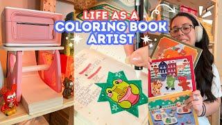 Day In The Life Of A Coloring Book Artist ‍️ | Sketching, Packing Orders & MUNBYN Label Printer